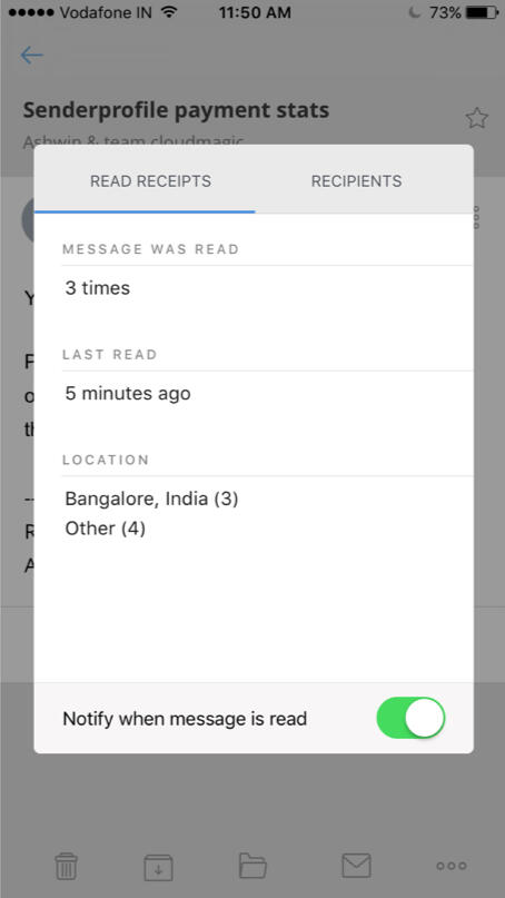 Read Receipts on Mobile